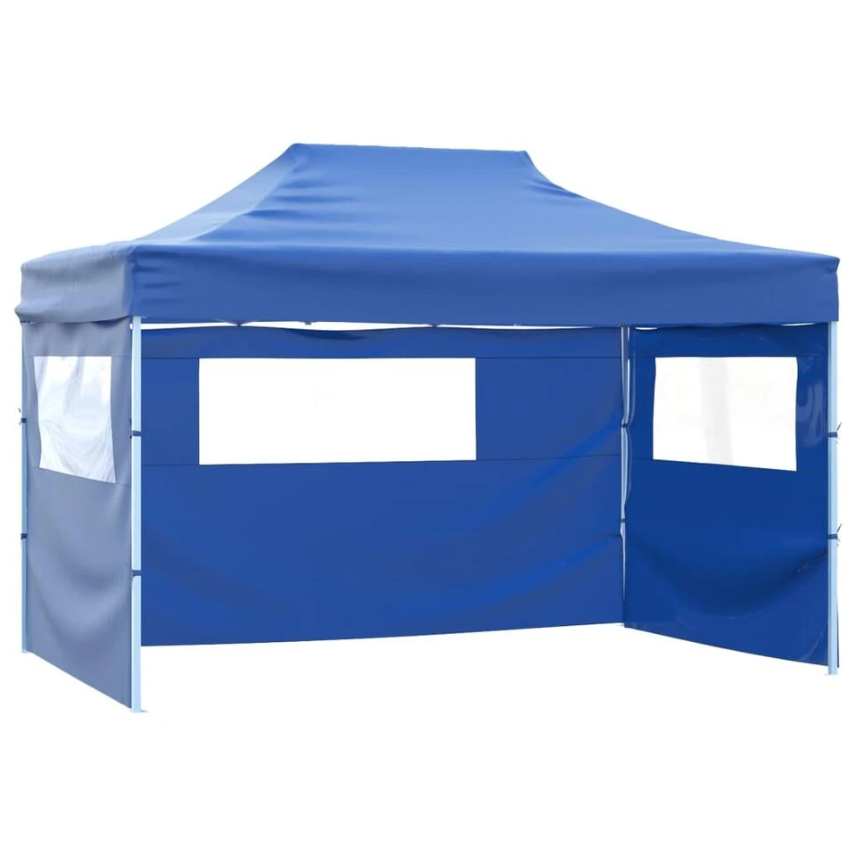 VidaXL Vouwtent Met 3 Wanden 3x4,5 M Blauw