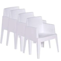 Garden Impressions Box Tuinstoel The Original Wit - 4 Stuks