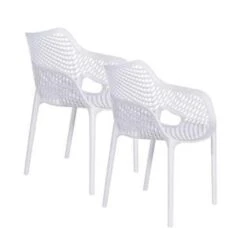 Garden Impressions Air XL Kunststof Tuinstoel Wit - Set Van 2 Stuks