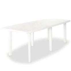 VidaXL Tuintafel 210x96x72 Cm Kunststof Wit