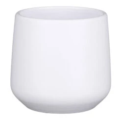 Mica Decorations Bloempot - Wit - Mat - Keramiek - 14 X 13 Cm