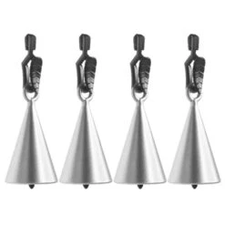 Patifix Tafelkleedgewichtjes - 4 Stuks - Kegels - Zilverkleurig