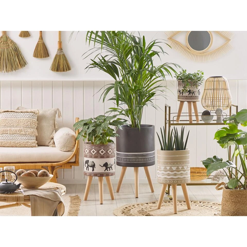 Beliani Plantenbak Voor Buiten ACHILIO - Bruin Magnesiumoxide - Image 2