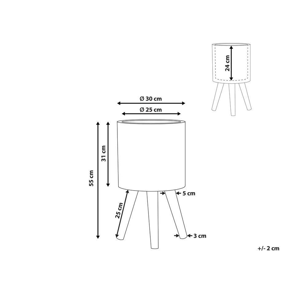 Beliani Plantenbak Voor Buiten ACHILIO - Bruin Magnesiumoxide - Image 3