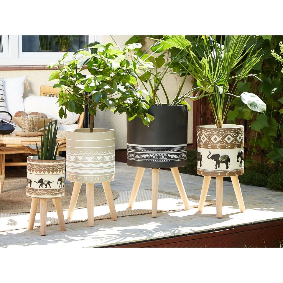 Beliani Plantenbak Voor Buiten ACHILIO - Bruin Magnesiumoxide - Image 4