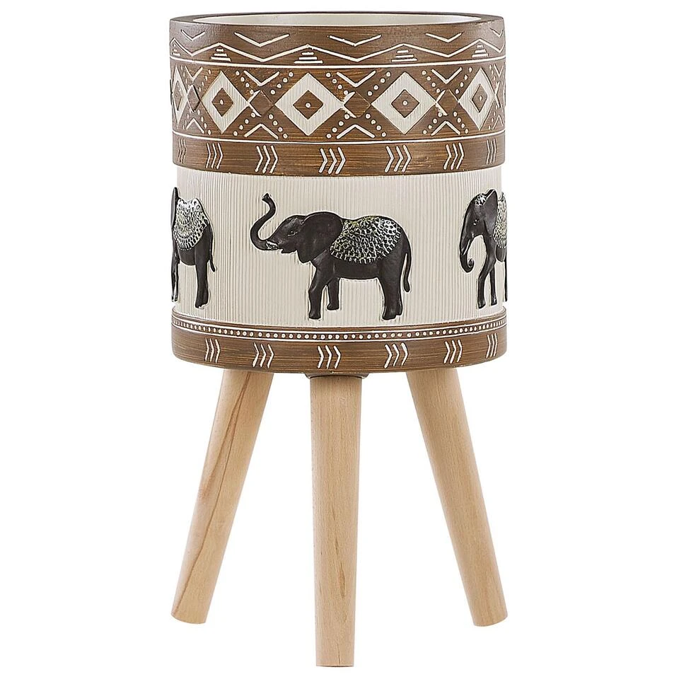 Beliani Plantenbak Voor Buiten ACHILIO - Bruin Magnesiumoxide