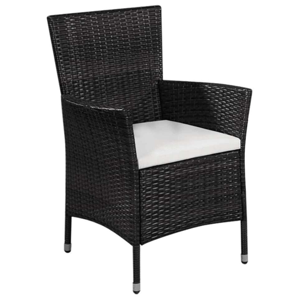 VidaXL 3-delige Bistroset Poly Rattan Zwart - Image 2