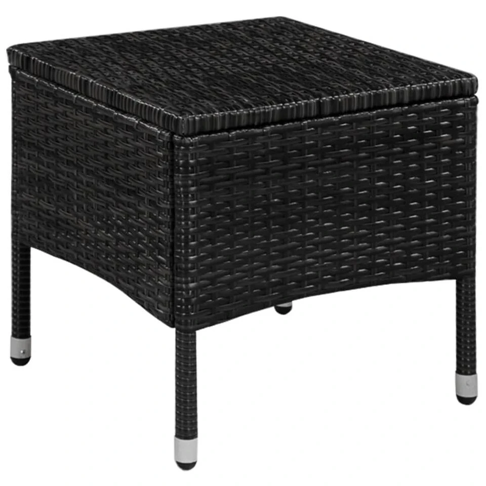 VidaXL 3-delige Bistroset Poly Rattan Zwart - Image 3