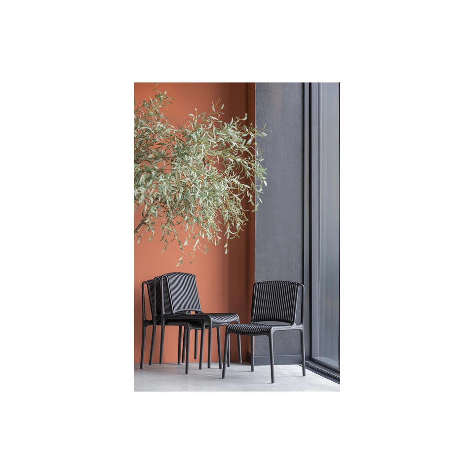WOOOD Tuinstoel Billie - Kunststof - Zwart - Set Van 4 - Image 3