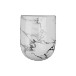 PRESENT TIME Muur Plantenpot Oval - Marmerprint Wit - 14,8x7cm