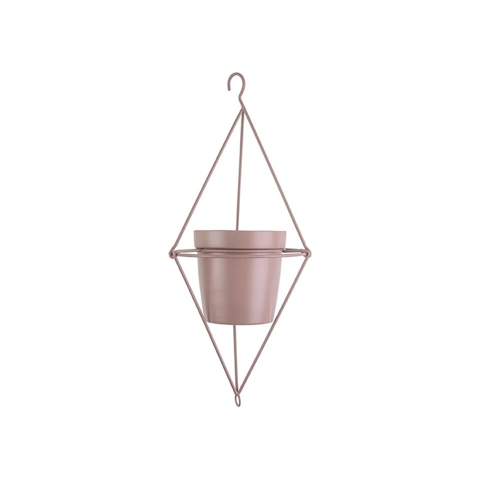 PRESENT TIME Hangende Plantenpot Spatial Diamond - IJzer Roze - 13x12cm - Image 2