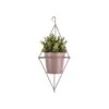 PRESENT TIME Hangende Plantenpot Spatial Diamond - IJzer Roze - 13x12cm