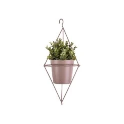 PRESENT TIME Hangende Plantenpot Spatial Diamond - IJzer Roze - 13x12cm