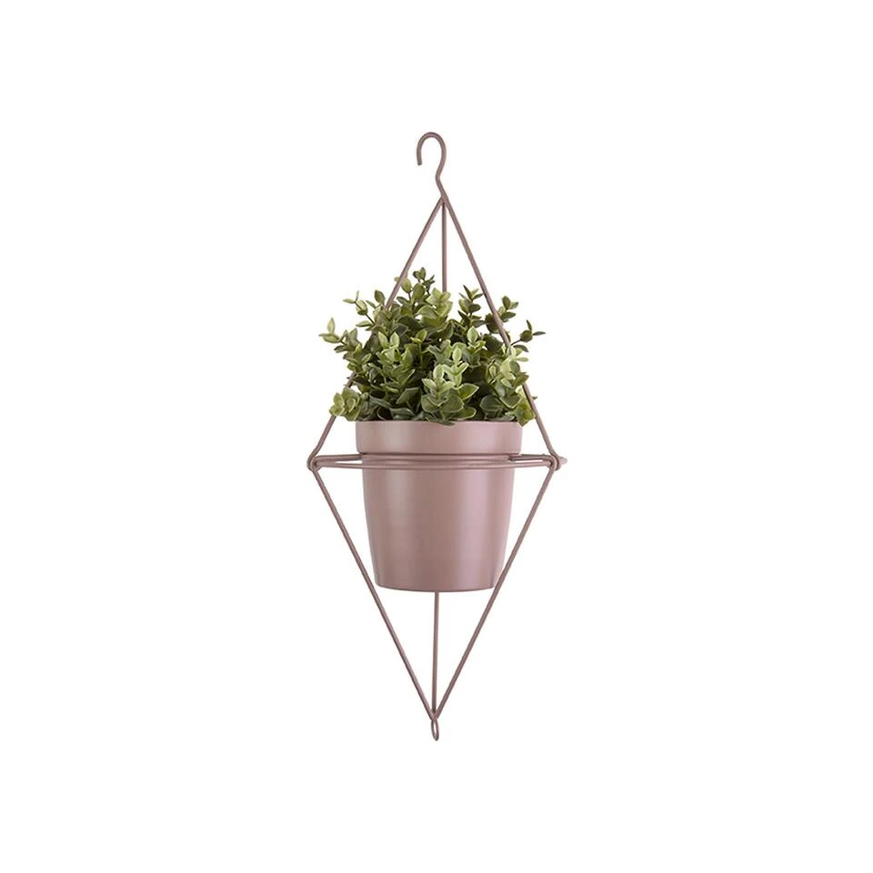 PRESENT TIME Hangende Plantenpot Spatial Diamond - IJzer Roze - 13x12cm