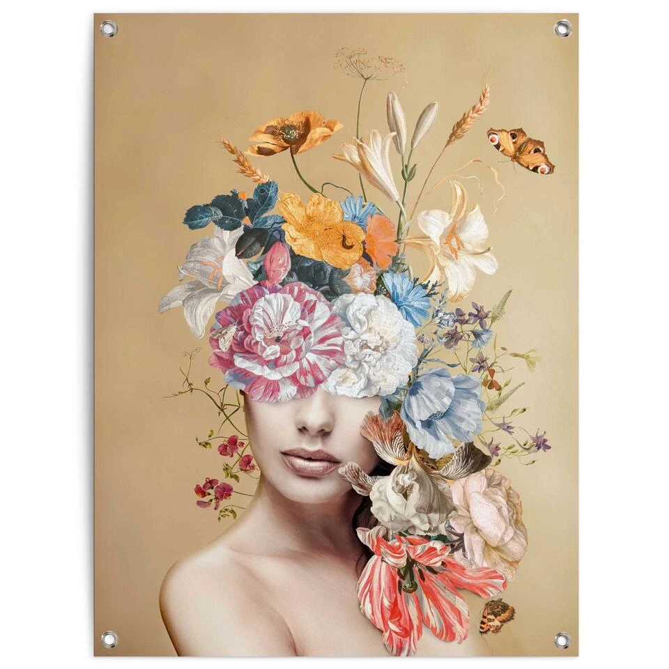 Tuinposter Bloemrijk 80x60 Cm Bont