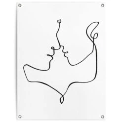 Tuinposter Gezichten 80x60 Cm Zwart-Wit