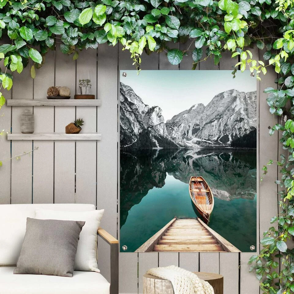 Tuinposter Bergmeer 80x60 Cm Blauw - Image 2