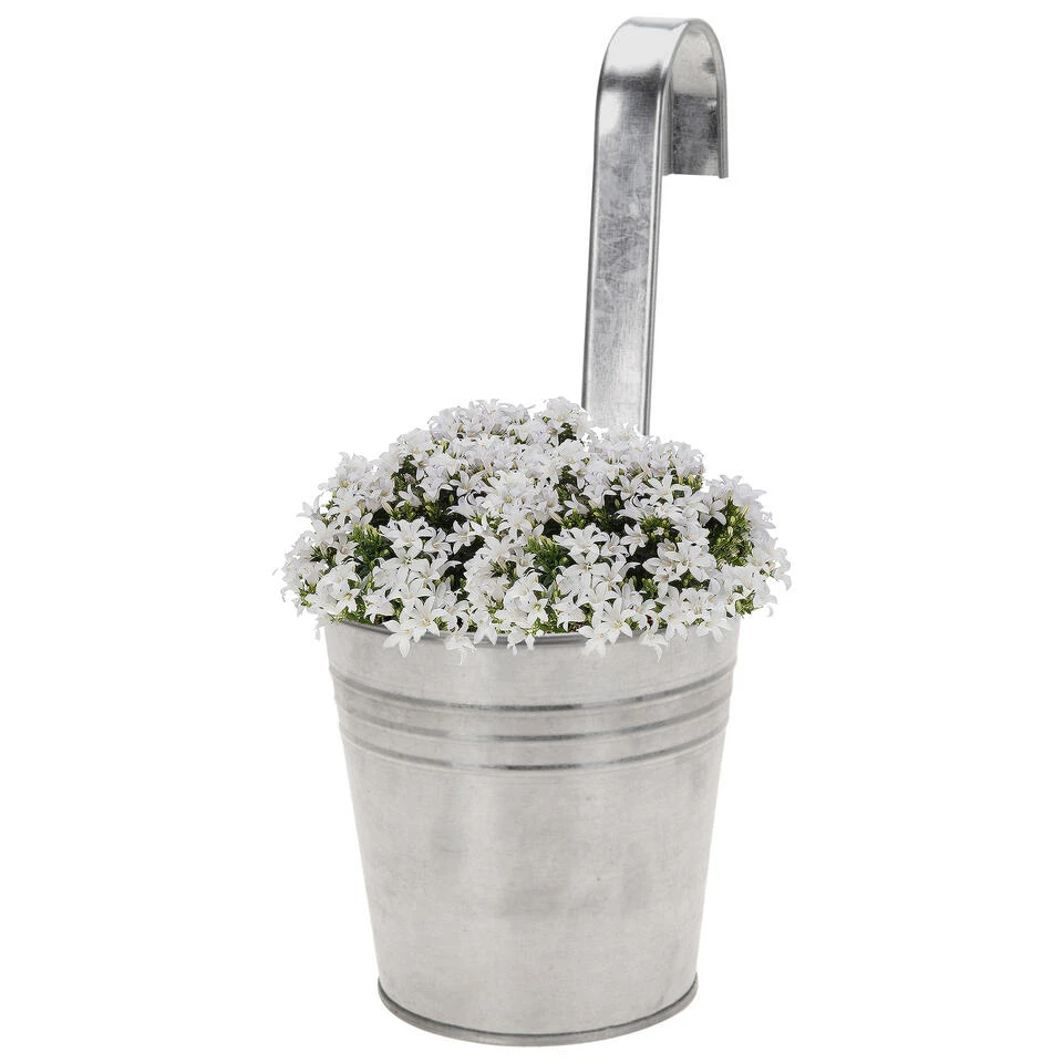 Merkloos Bloempot - Zinken - Emmer - Met Ophanghaak - 21 X 13 X 29 Cm - Image 2