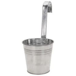 Merkloos Bloempot - Zinken - Emmer - Met Ophanghaak - 21 X 13 X 29 Cm