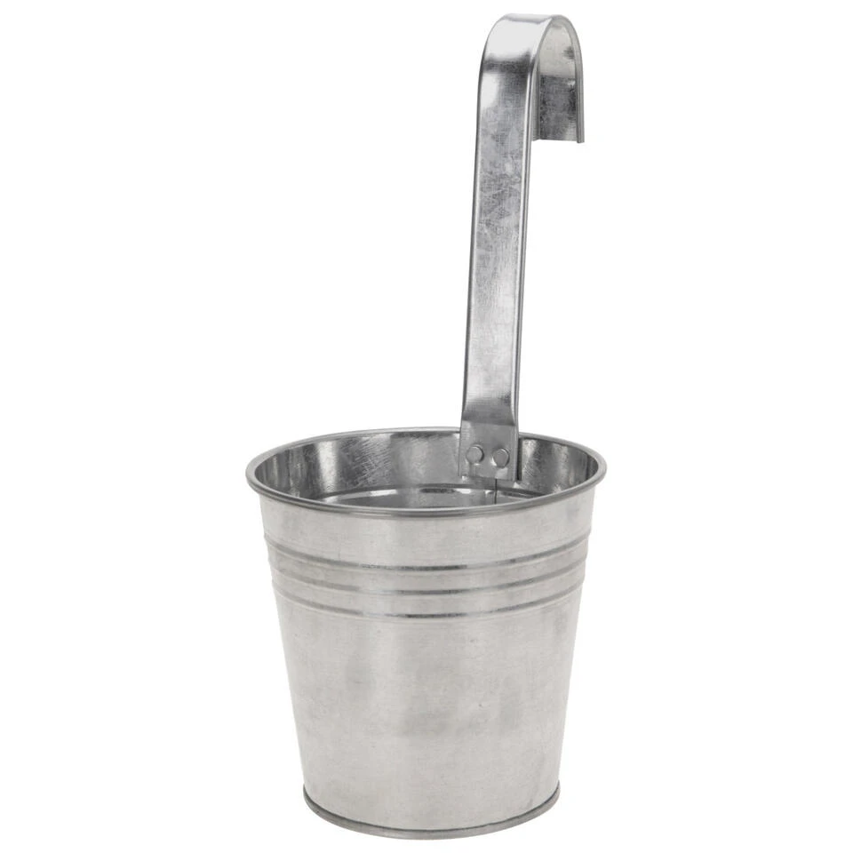 Merkloos Bloempot - Zinken - Emmer - Met Ophanghaak - 21 X 13 X 29 Cm