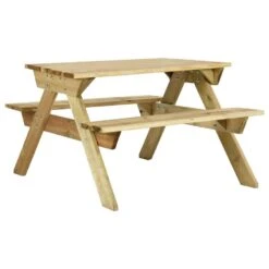 VidaXL Picknicktafel Met Banken 110x123x73 Cm Geïmpregneerd Grenenhout
