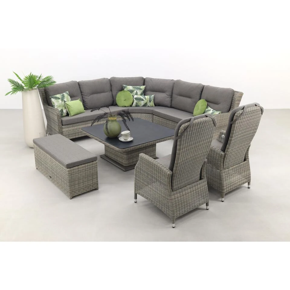 VDG Sandigo Lounge Dining Set Met Bijzetbank + 2x Verstelbare Stoel - Image 2