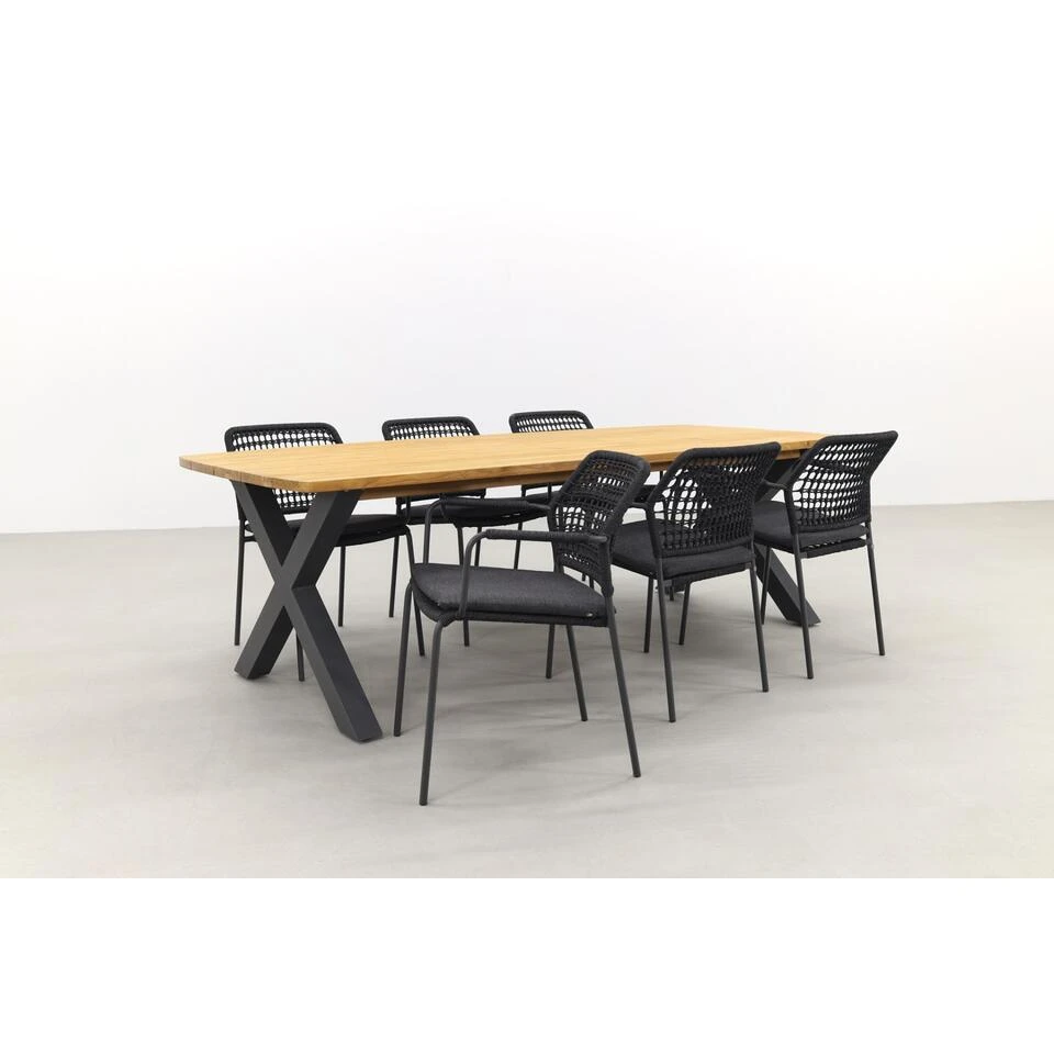 Taste Barista -antraciet/Sefa Tuintafel 240x95 Cm - Stapelbare Tuinset - Image 4