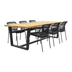 Barista - Antraciet/Murano Teak - 240x100 Cm. - Tuinset 7-delig