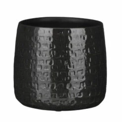 Mica Decorations Plantenpot - Keramiek - Zwart - 19 X H17 Cm
