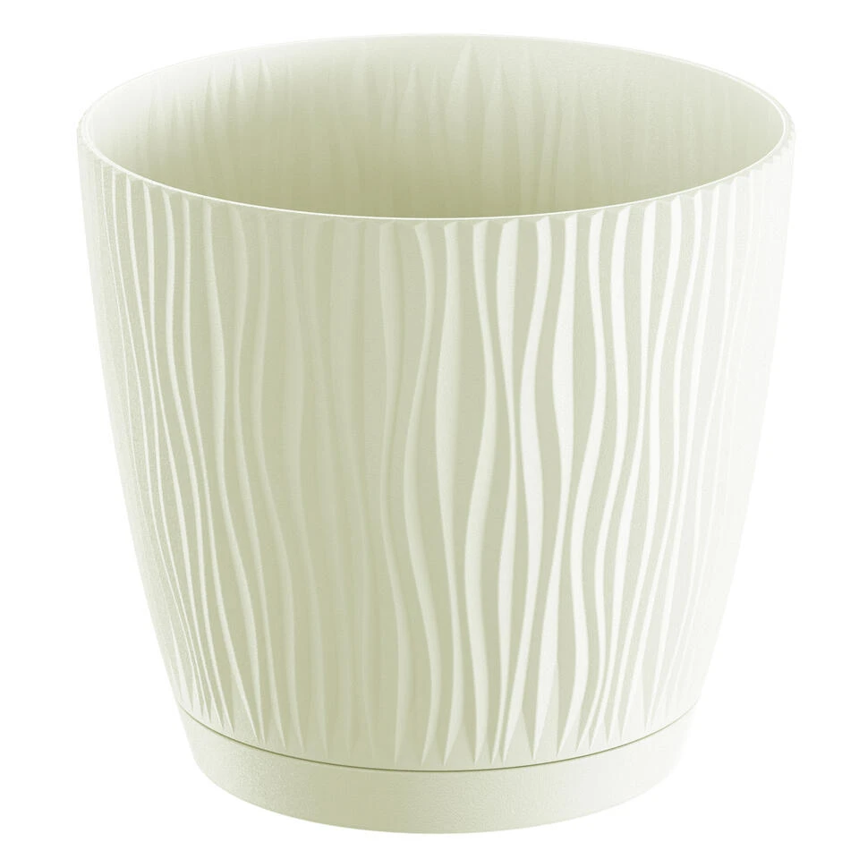 Prosperplast Plantenpot/bloempot - Kunststof - Creme - D28 X H26 Cm