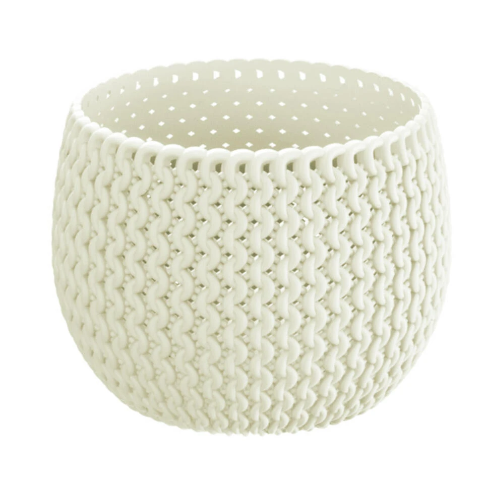 Prosperplast Plantenpot Splofy - Kunststof - Creme - D14,5 X H11 Cm