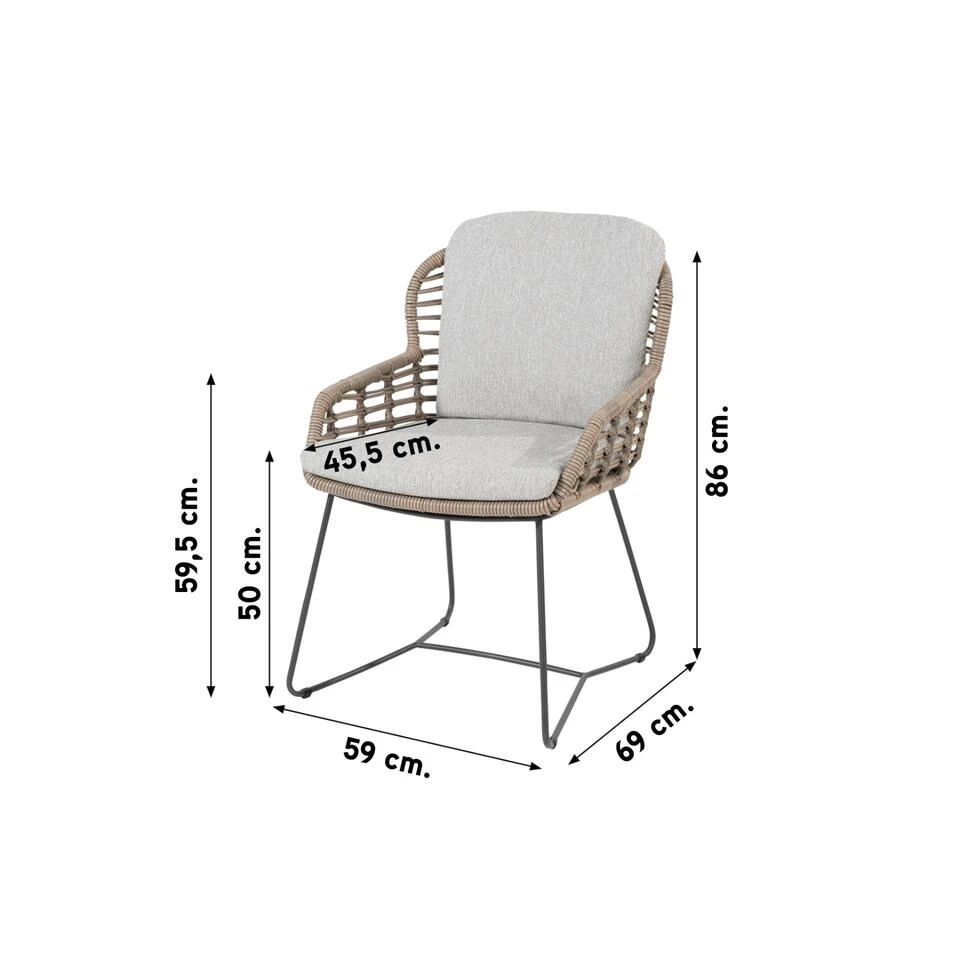 4SO Lugano/Prado Ø130 Cm. - Ronde Tuinset - 5-delig - Image 2