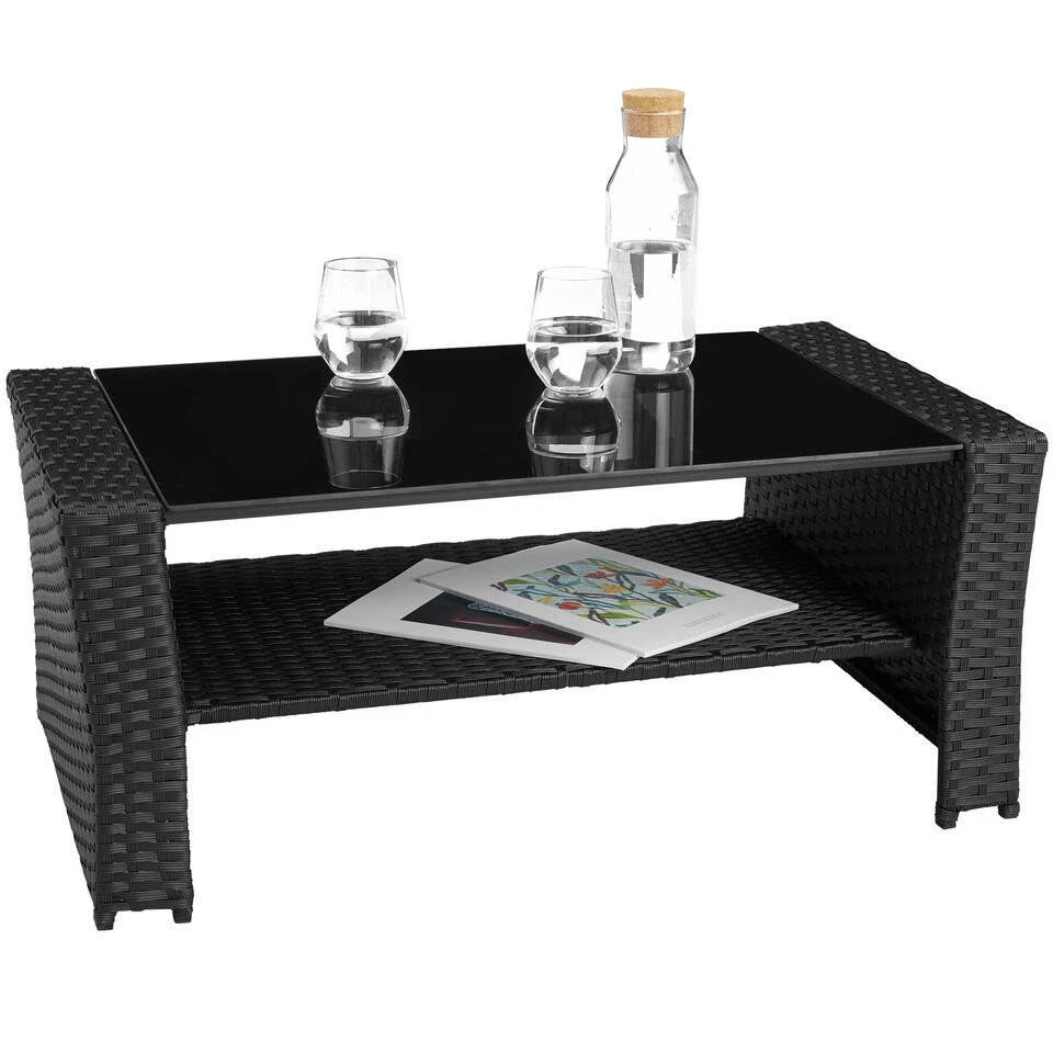 Tectake - Wicker Zitgroep Modena - Zwart / Grijs - Incl. Beschermhoes - Image 4