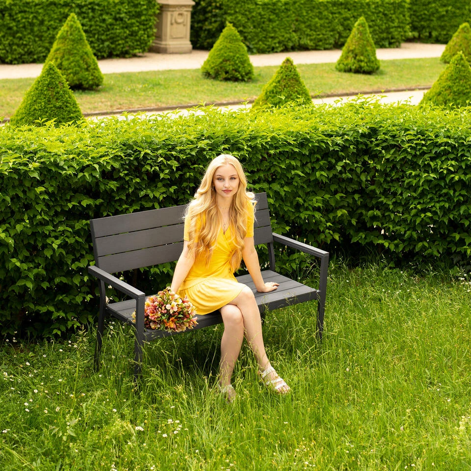 Tectake - Tuinbank Line Donkergrijs - Image 2