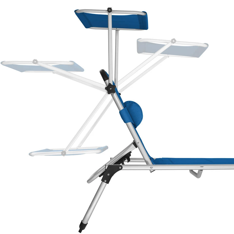 Tectake -ligbed Lorella - Aluminium- Incl. Verwisselbaar Hoofdkussen-blauw - Image 4