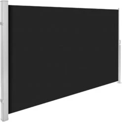 Tectake - Uittrekbaar Aluminium Windscherm Tuinscherm 160 X 300 Cm Zwart