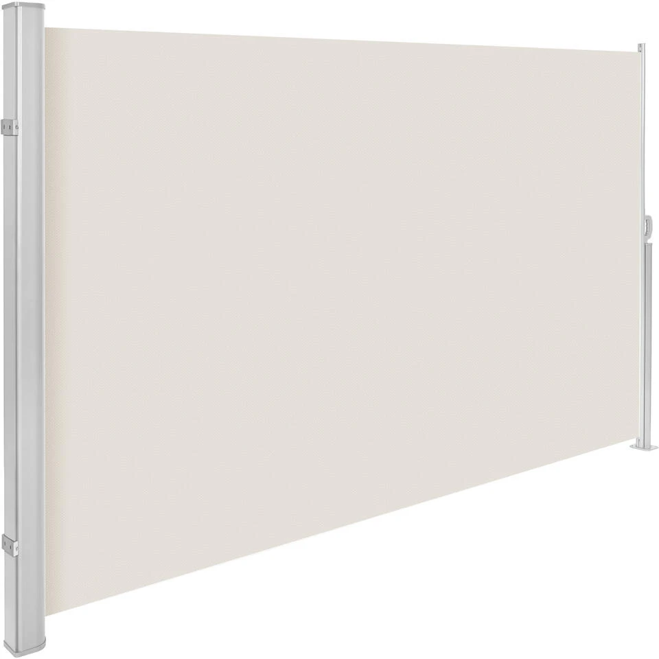 Tectake - Uittrekbaar Aluminium Windscherm Tuinscherm 180 X 300 Cm Beige