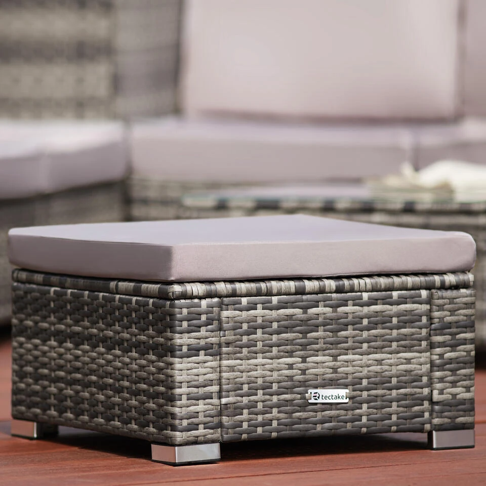 Tectake - Wicker Zitkruk Bruin Mix - 53 X 53 X 26 Cm - Image 2