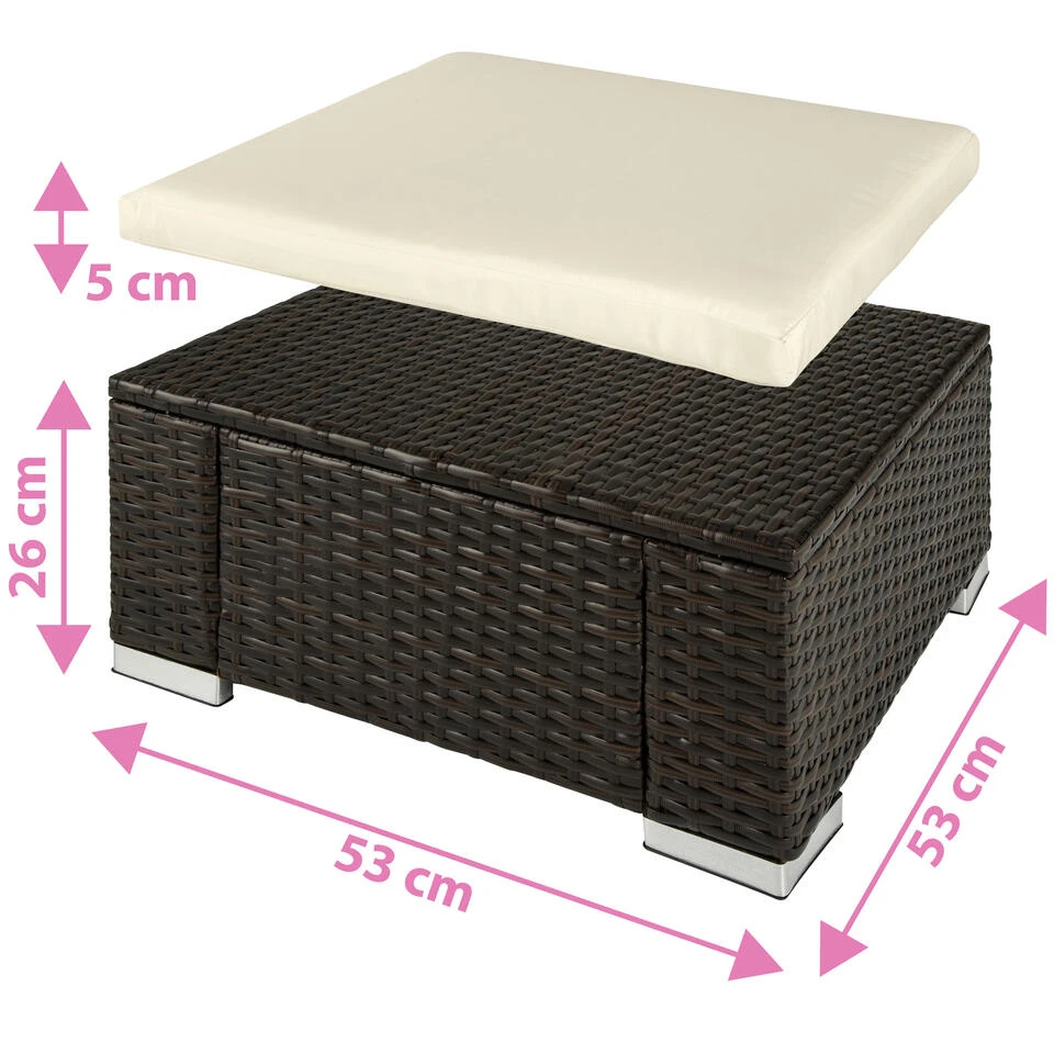 Tectake - Wicker Zitkruk Bruin Mix - 53 X 53 X 26 Cm - Image 4