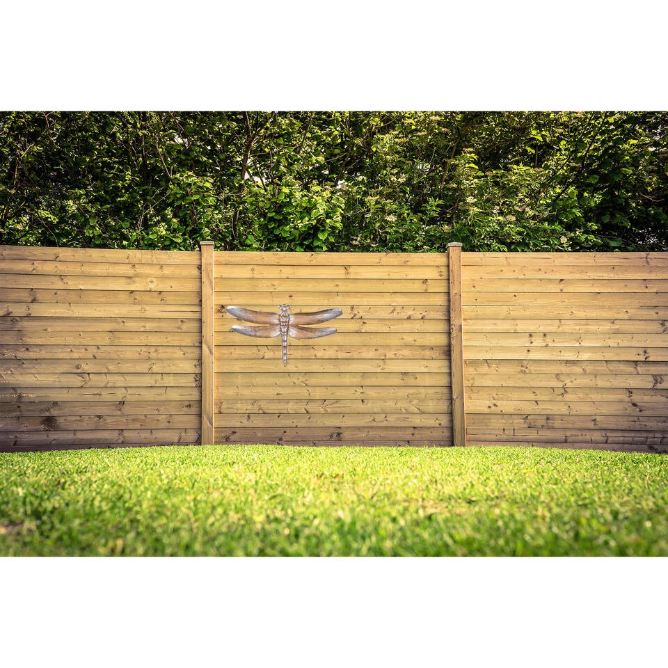 Merkloos Tuindecoratie Muur Libelle - Bronskleurig - Metaal - 46 Cm - Image 2