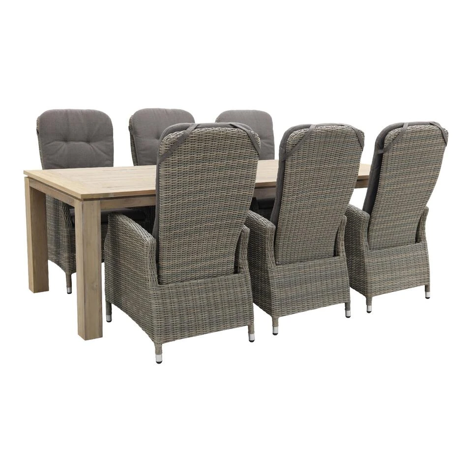 Memphis/Rome Grey 240 Cm. Verstelbare Tuinset - 7-delig