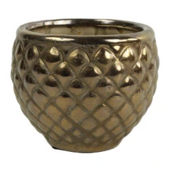 Countryfield Bloemen/plantenpot Eldorado - Terracotta - Goud - D15 X H12.5 Cm