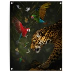 Tuinposter Jungledieren 80x60 Cm Bont