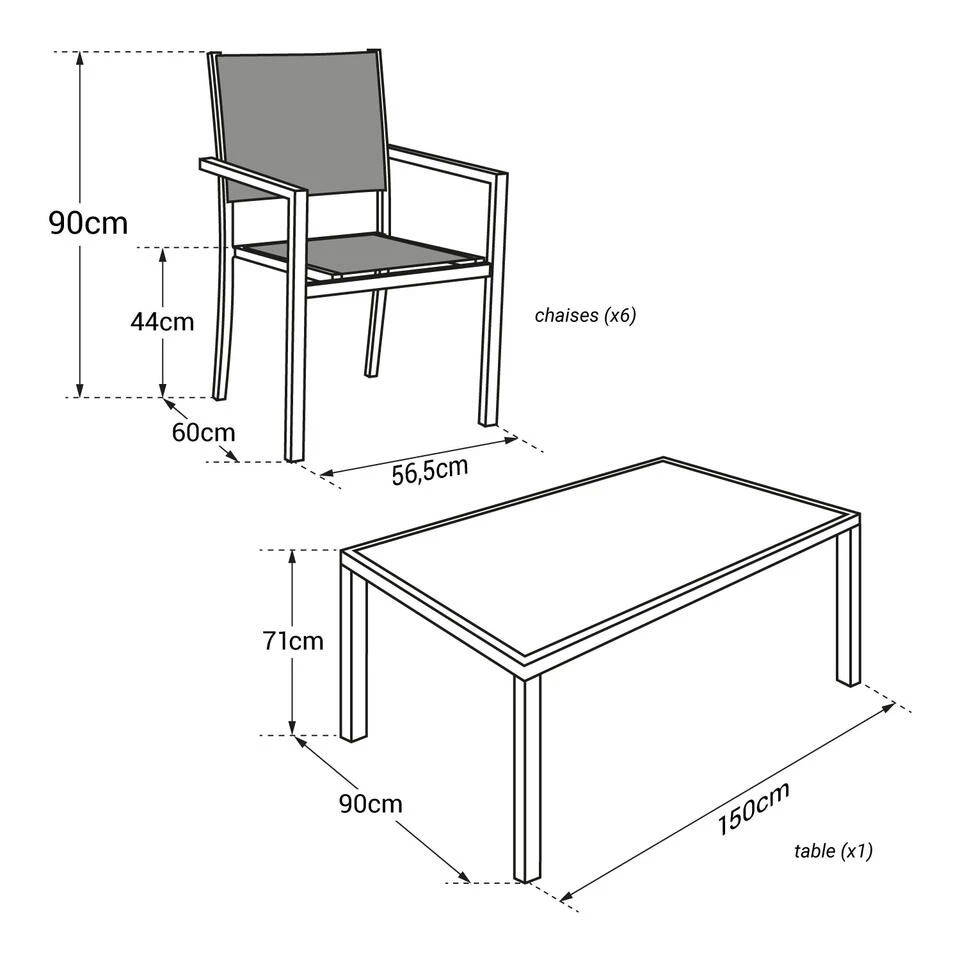 Happy Garden Buitenmeubelsets BERGAMO - Bruin - Aluminium - Image 4