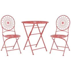 Beliani Bistroset SCARIO - Rood Ijzer