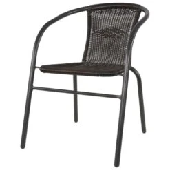 Terrasstoel - Wicker - Grijs