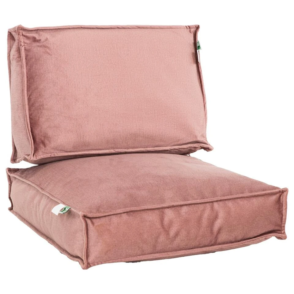 2L Home & Garden Loungekussenset Velvet Oude Roze - 2 Delig - Afbeelding 2