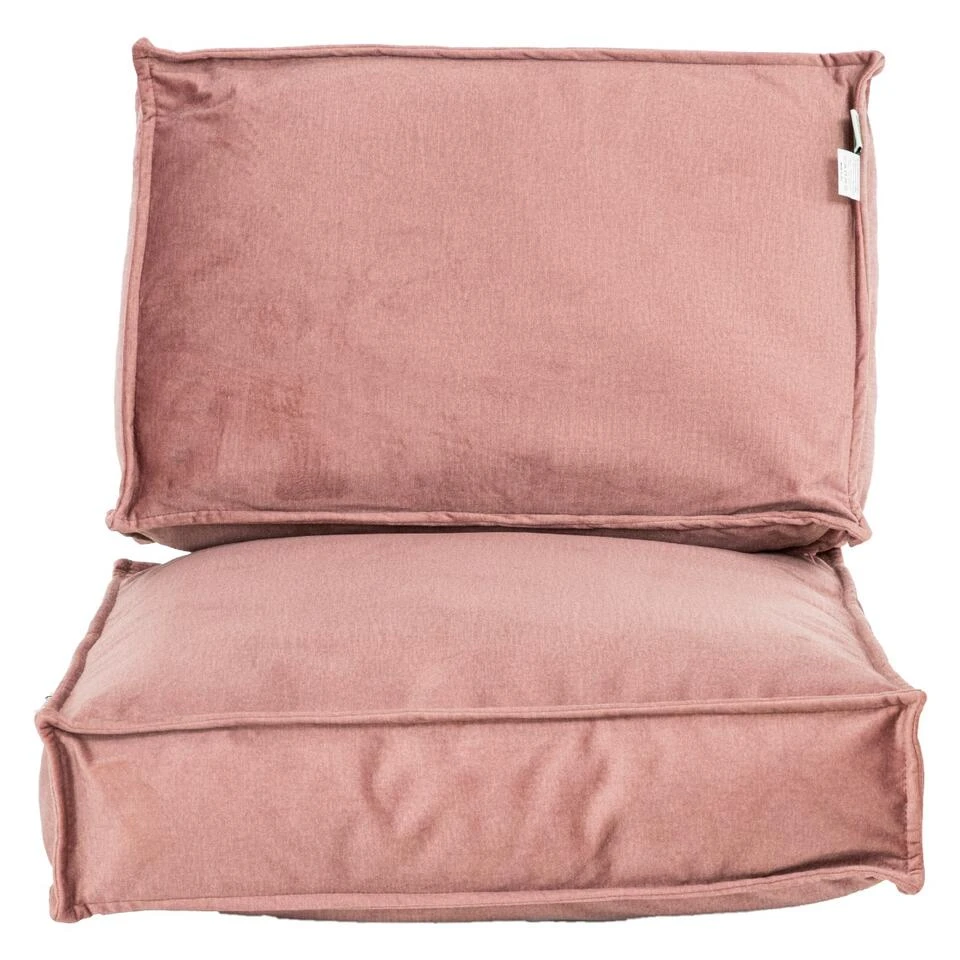 2L Home & Garden Loungekussenset Velvet Oude Roze - 2 Delig - Afbeelding 3