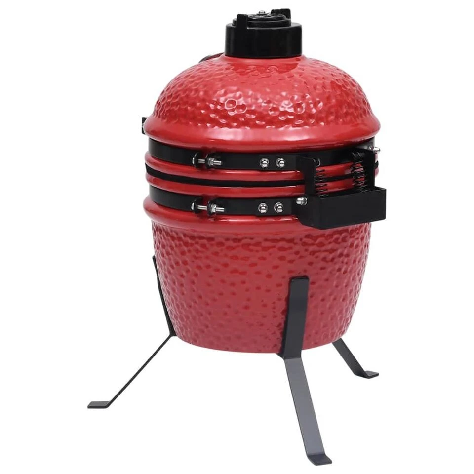 VidaXL Kamado Barbecue 2-in-1 56 Cm Keramiek Rood - Afbeelding 4