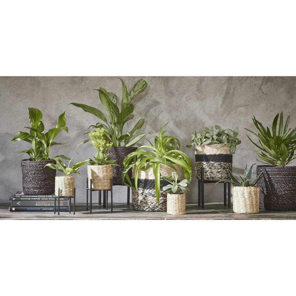 Mica Decorations Bloempot - Rotan - Zwart - Jute - 18 X 18 Cm - Image 3